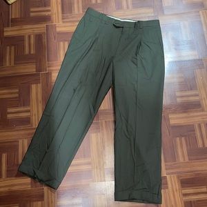 Men’s olive green wide leg pants